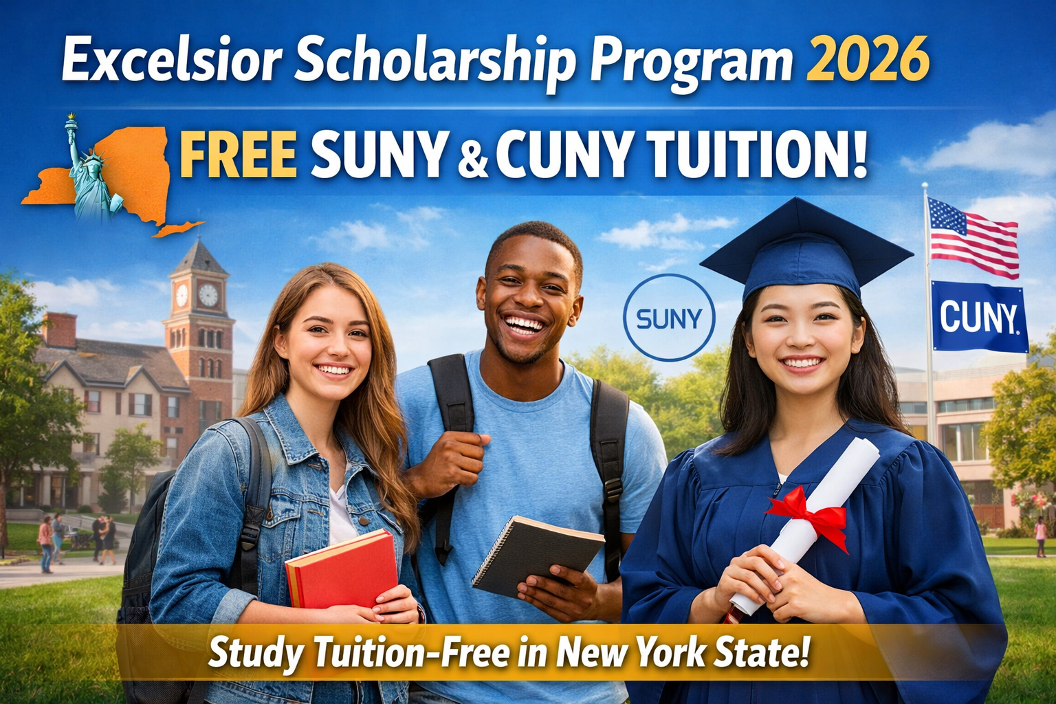 Excelsior Scholarship Program Free Tuition at SUNY & CUNY Colleges in New York